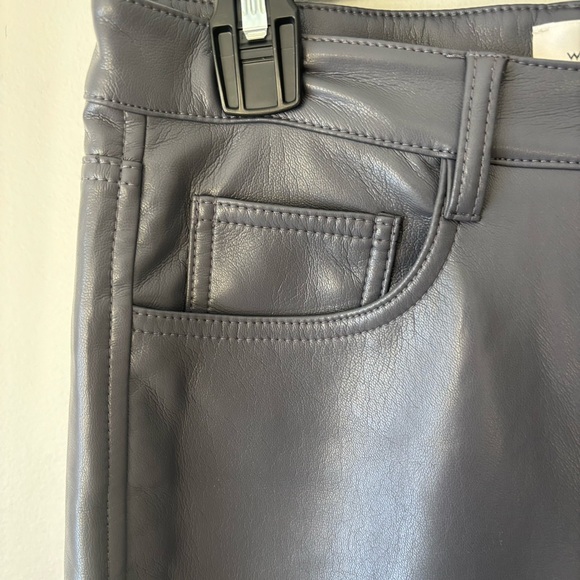Aritzia Wilfred The Melina Pant Gray Faux Vegan Leather High Rise Straight Leg - Picture 6 of 11